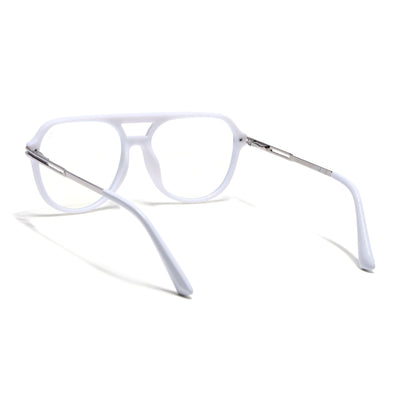 EyeJack Titex White Wayfarer Eyeglasses for Men & Women (18902CL347-C11)