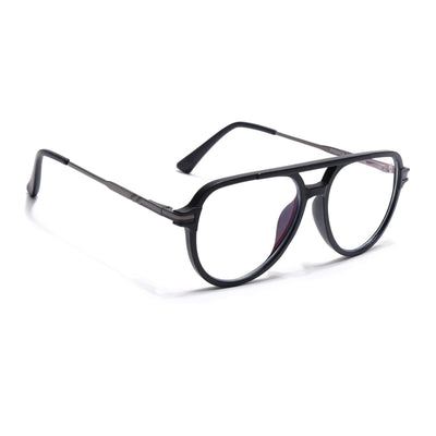 EyeJack Titex Matt Black & Grey Wayfarer Eyeglasses for Men & Women (18903CL351-C4)