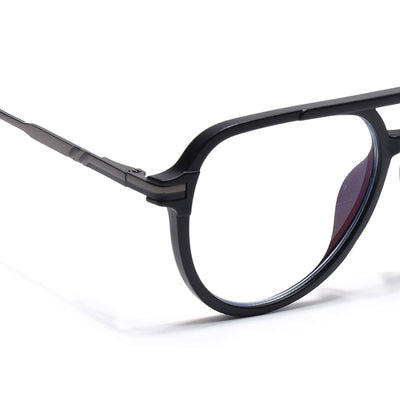 EyeJack Titex Matt Black & Grey Wayfarer Eyeglasses for Men & Women (18903CL351-C4)