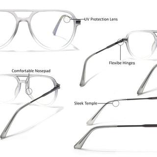 EyeJack Titex Matt Grey Wayfarer Eyeglasses for Men & Women (18903CL353-C6)