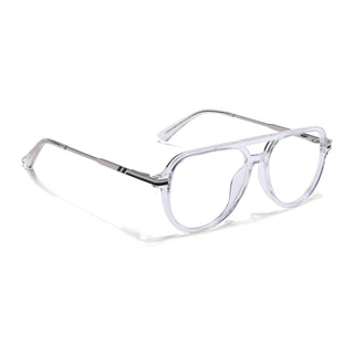 EyeJack Titex Transparent & Silver Wayfarer Eyeglasses for Men & Women (18903CL354-C7)
