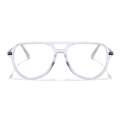 EyeJack Titex Transparent & Silver Wayfarer Eyeglasses for Men & Women (18903CL354-C7)