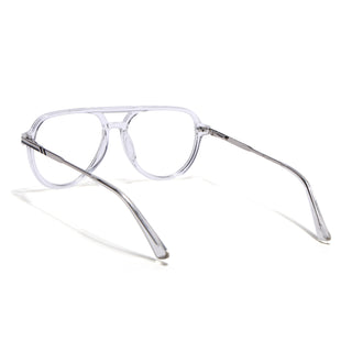 EyeJack Titex Transparent & Silver Wayfarer Eyeglasses for Men & Women (18903CL354-C7)