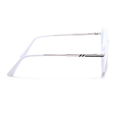 EyeJack Titex White & Silver Wayfarer Eyeglasses for Men & Women (18903CL355-C8)