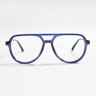 EyeJack Titex Blue & Silver Wayfarer Eyeglasses for Men & Women (18903CL357-C10)