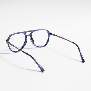 EyeJack Titex Blue & Silver Wayfarer Eyeglasses for Men & Women (18903CL357-C10)