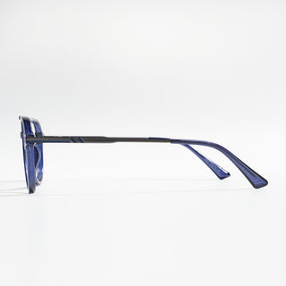 EyeJack Titex Blue & Silver Wayfarer Eyeglasses for Men & Women (18903CL357-C10)