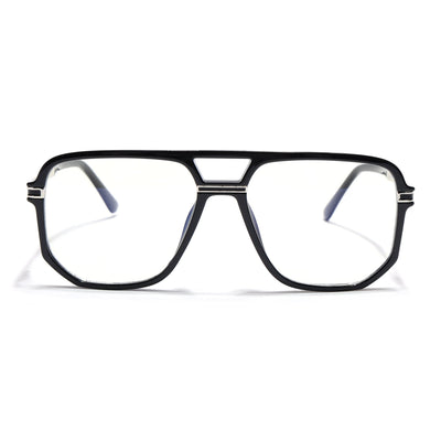 EyeJack Titex Shine Black & Silver Wayfarer Eyeglasses for Men & Women (18904CL271-C2)