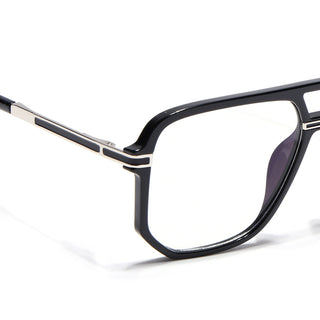 EyeJack Titex Shine Black & Silver Wayfarer Eyeglasses for Men & Women (18904CL271-C2)