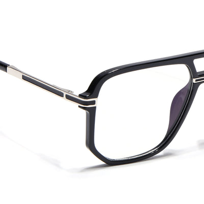 EyeJack Titex Shine Black & Silver Wayfarer Eyeglasses for Men & Women (18904CL271-C2)