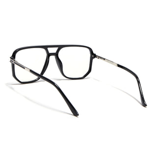 EyeJack Titex Shine Black & Silver Wayfarer Eyeglasses for Men & Women (18904CL271-C2)