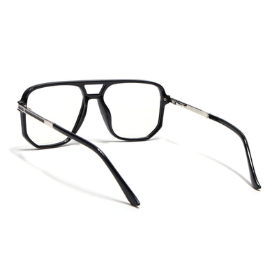 EyeJack Titex Shine Black & Silver Wayfarer Eyeglasses for Men & Women (18904CL271-C2)