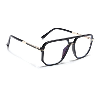 EyeJack Titex Shine Black & Golden Wayfarer Eyeglasses for Men & Women (18904CL272-C3)