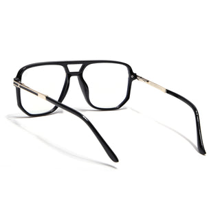 EyeJack Titex Shine Black & Golden Wayfarer Eyeglasses for Men & Women (18904CL272-C3)