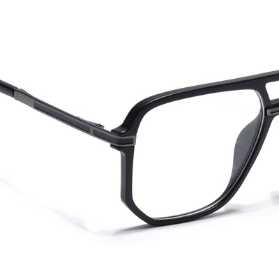 EyeJack Titex Matt Black & Grey Wayfarer Eyeglasses for Men & Women (18904CL273-C4)