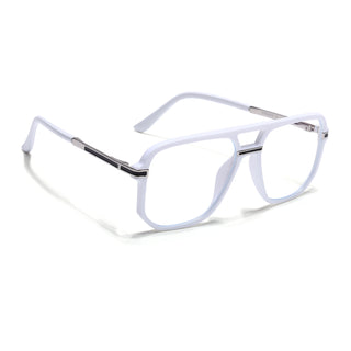 EyeJack Titex White Wayfarer Eyeglasses for Men & Women (18904CL277-C8)