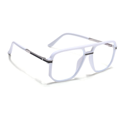 EyeJack Titex White Wayfarer Eyeglasses for Men & Women (18904CL277-C8)