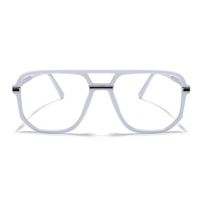 EyeJack Titex White Wayfarer Eyeglasses for Men & Women (18904CL277-C8)
