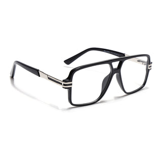 EyeJack Titex Shine Black & Silver Wayfarer Eyeglasses for Men & Women (18905CL282-C2)