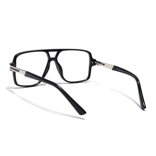 EyeJack Titex Shine Black & Silver Wayfarer Eyeglasses for Men & Women (18905CL282-C2)
