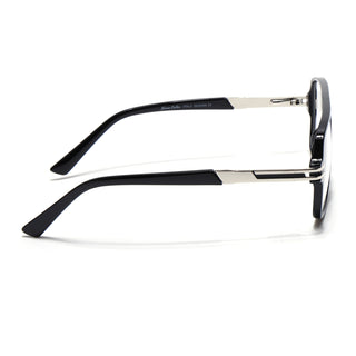 EyeJack Titex Shine Black & Silver Wayfarer Eyeglasses for Men & Women (18905CL282-C2)