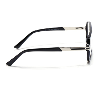 EyeJack Titex Shine Black & Silver Wayfarer Eyeglasses for Men & Women (18905CL282-C2)
