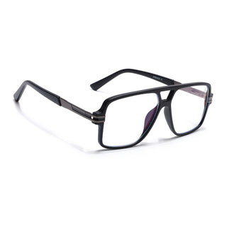 EyeJack Titex Matt Black & Grey Wayfarer Eyeglasses for Men & Women (18905CL284-C4)