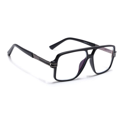 EyeJack Titex Matt Black & Grey Wayfarer Eyeglasses for Men & Women (18905CL284-C4)
