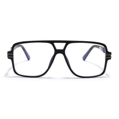 EyeJack Titex Matt Black & Grey Wayfarer Eyeglasses for Men & Women (18905CL284-C4)