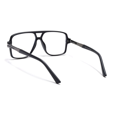 EyeJack Titex Matt Black & Grey Wayfarer Eyeglasses for Men & Women (18905CL284-C4)