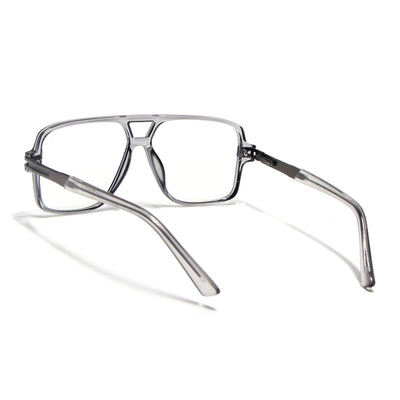 EyeJack Titex Shine Grey Wayfarer Eyeglasses for Men & Women (18905CL285-C5)