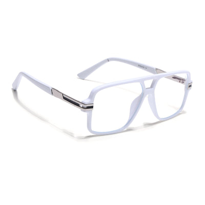 EyeJack Titex White Wayfarer Eyeglasses for Men & Women (18905CL288-C8)