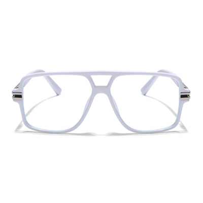 EyeJack Titex White Wayfarer Eyeglasses for Men & Women (18905CL288-C8)