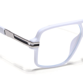 EyeJack Titex White Wayfarer Eyeglasses for Men & Women (18905CL288-C8)