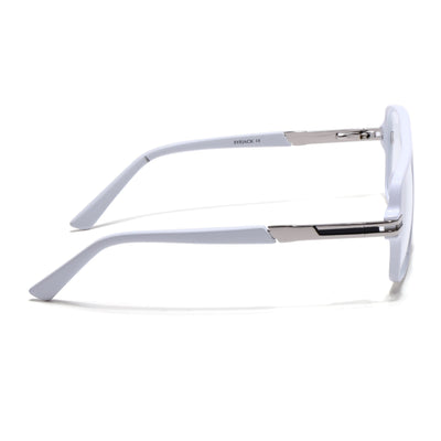 EyeJack Titex White Wayfarer Eyeglasses for Men & Women (18905CL288-C8)