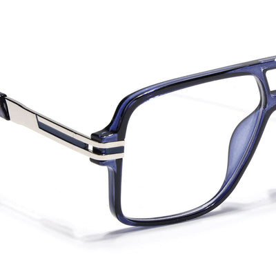 EyeJack Titex Blue Wayfarer Eyeglasses for Men & Women (18905CL290-C10)