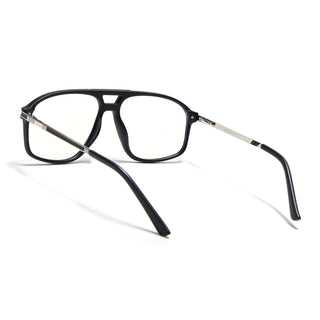EyeJack Titex Matt Black & Silver Aviator Eyeglasses for Men & Women (18906CL292-C1)