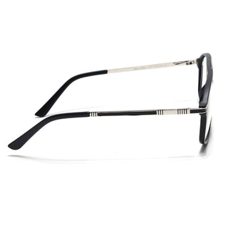 EyeJack Titex Matt Black & Silver Aviator Eyeglasses for Men & Women (18906CL292-C1)