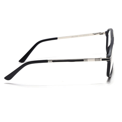 EyeJack Titex Matt Black & Silver Aviator Eyeglasses for Men & Women (18906CL292-C1)