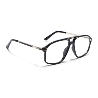 EyeJack Titex Shine Black & Silver Aviator Eyeglasses for Men & Women (18906CL293-C2)