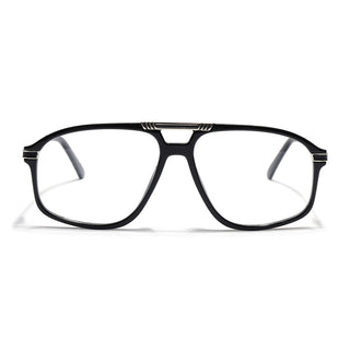 EyeJack Titex Shine Black & Silver Aviator Eyeglasses for Men & Women (18906CL293-C2)