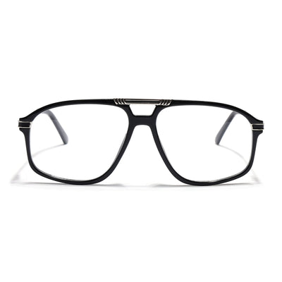 EyeJack Titex Shine Black & Silver Aviator Eyeglasses for Men & Women (18906CL293-C2)