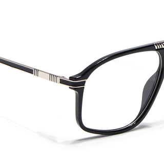 EyeJack Titex Shine Black & Silver Aviator Eyeglasses for Men & Women (18906CL293-C2)