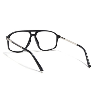 EyeJack Titex Shine Black & Silver Aviator Eyeglasses for Men & Women (18906CL293-C2)