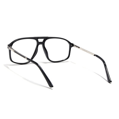 EyeJack Titex Shine Black & Silver Aviator Eyeglasses for Men & Women (18906CL293-C2)