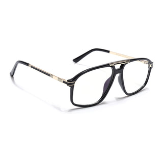 EyeJack Titex Shine Black & Golden Aviator Eyeglasses for Men & Women (18906CL294-C3)