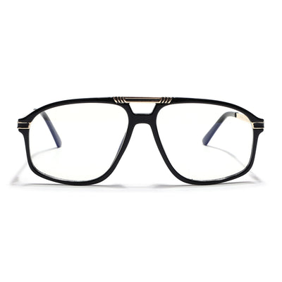 EyeJack Titex Shine Black & Golden Aviator Eyeglasses for Men & Women (18906CL294-C3)