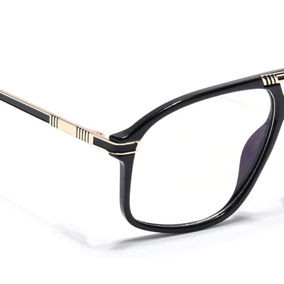 EyeJack Titex Shine Black & Golden Aviator Eyeglasses for Men & Women (18906CL294-C3)