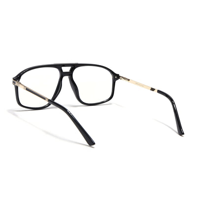EyeJack Titex Shine Black & Golden Aviator Eyeglasses for Men & Women (18906CL294-C3)