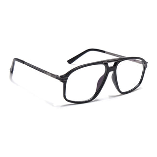 EyeJack Titex Matt Black & Grey Aviator Eyeglasses for Men & Women (18906CL295-C4)